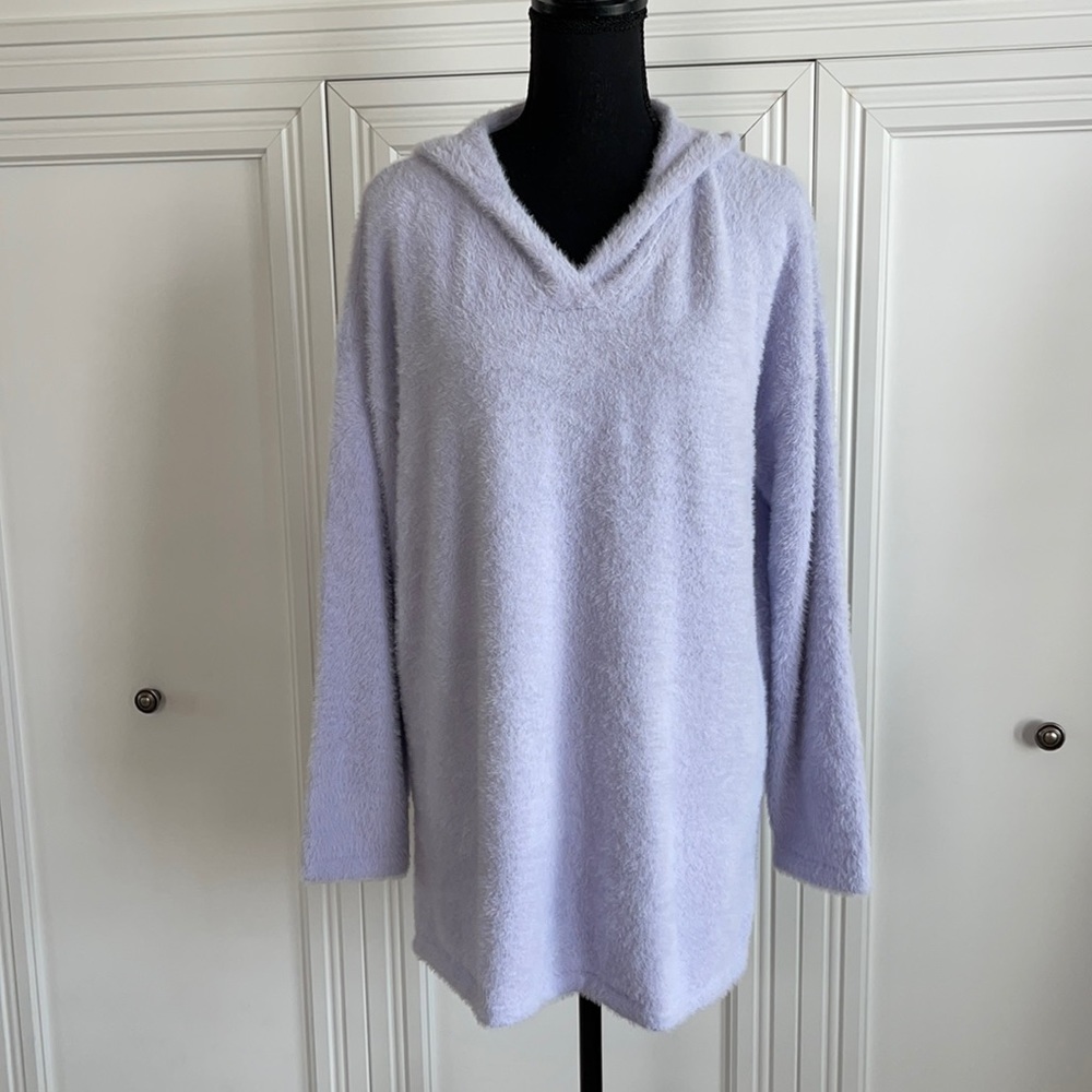 COPY - Chico's Fuzzy Hooded Pullover Tunic